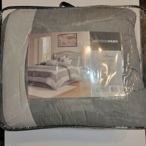 Madison Park 7pc King Noah MicroSuede Comforter Set Gray